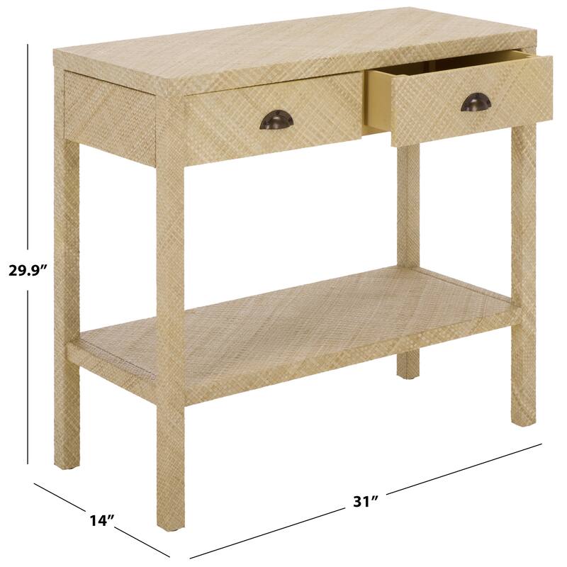 SAFAVIEH Francisca 2-Drawer 1-Shelf Console Table - 31" W x 14" L x 30" H - 31"W x 14"D x 30"H