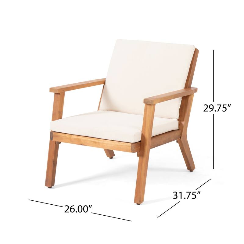 Temecula Outdoor Acacia Wood 2-Seater Chat Set by Christopher Knight Home