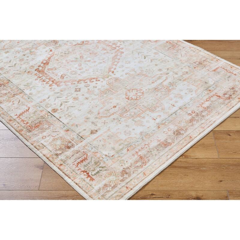Livabliss Traditional Lavable Medallion Washable Area Rug