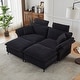 preview thumbnail 2 of 4, Modern Corduroy Upholstered Deep Seat Sectional Sofa, Comfortable Cloud Sofa with Ottomans