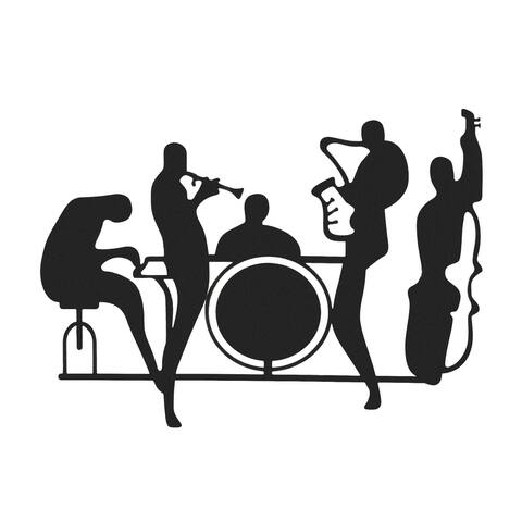 Minimalistic In The Jazz Band Metal Wall Art - 20.750 x 14.250 x 1.630