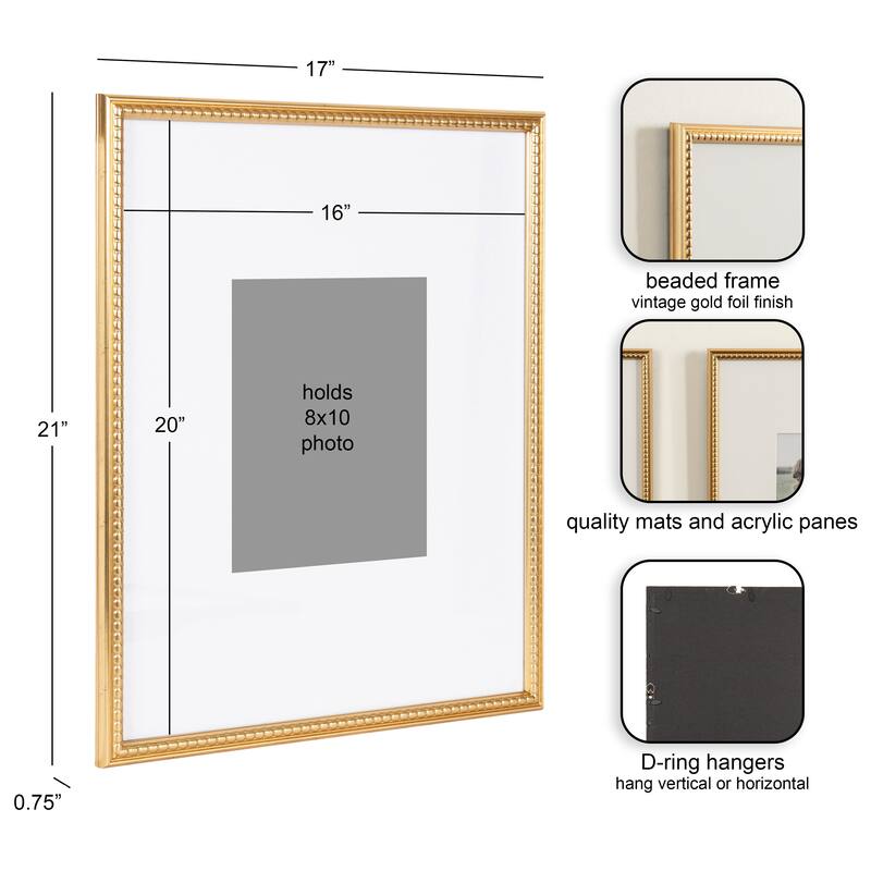 Kate and Laurel Adlynn Beaded Photo Frame Set