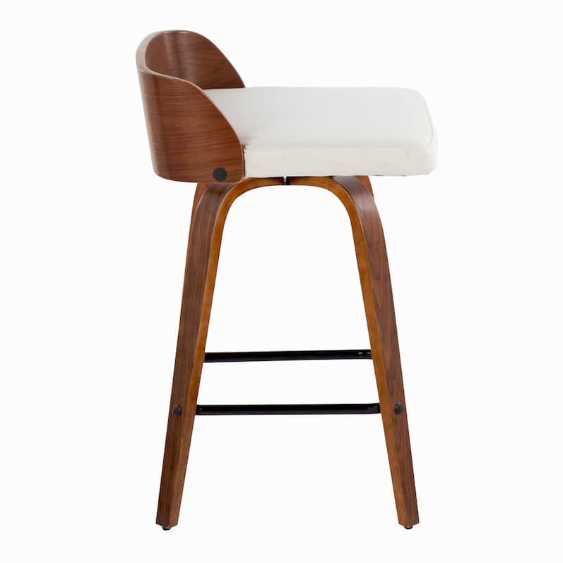 Carson Carrington Marstrand 26" Fixed-Height Counter Stool with Bent Wood Legs & Square Footrest (Set of 2)