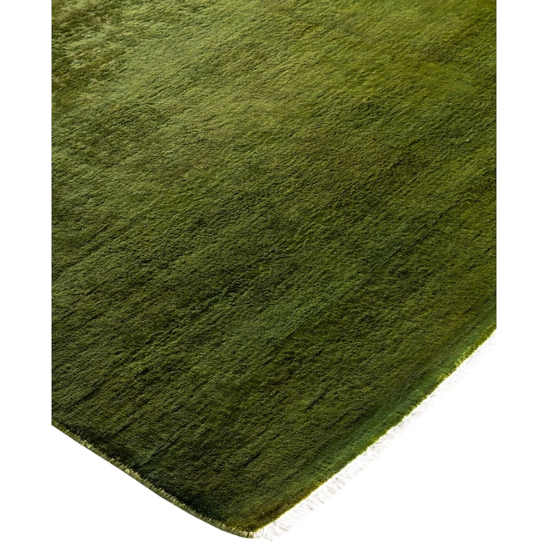 Overdyed One-of-a-Kind Hand-Knotted Area Rug - Green - 6' 3" x 9' 1"