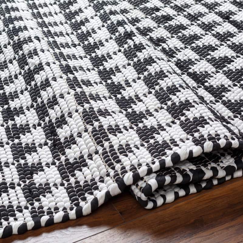 Livabliss Jean Recycled Cotton & Jute Boho Diamond Area Rug