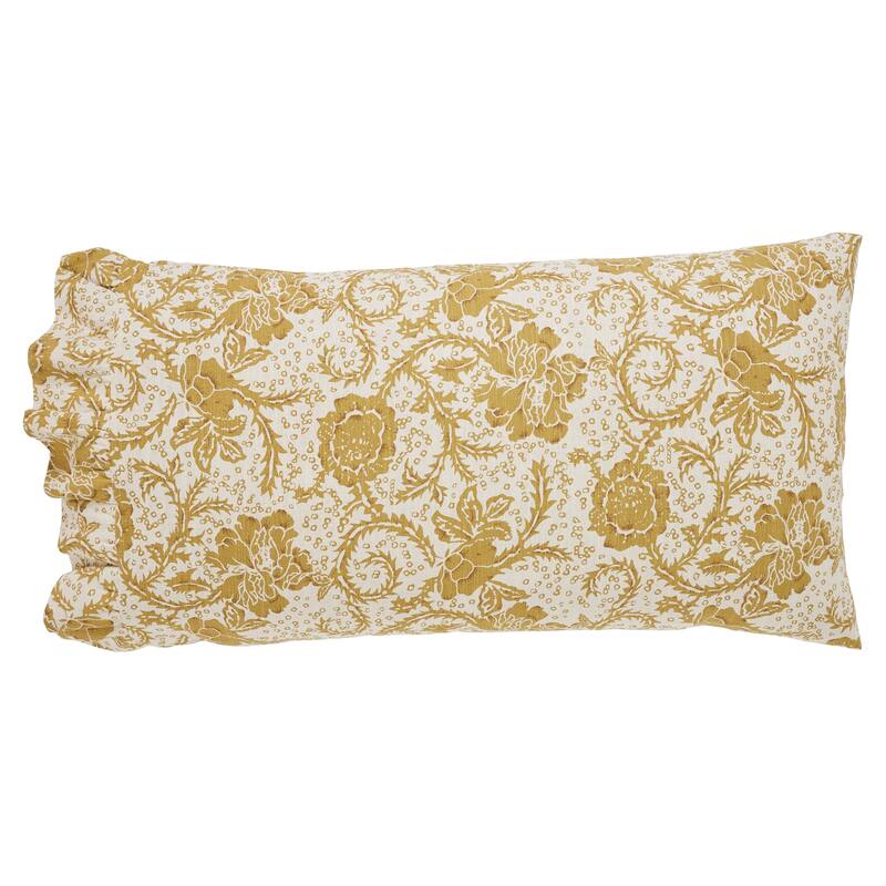 Dorset Gold Floral Pillow Case Set - King