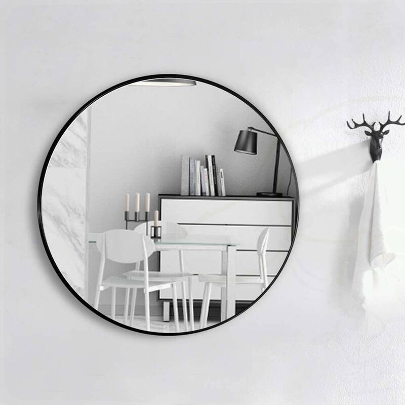 Circle Mirror 16 Inch Brushed Aluminum Frame