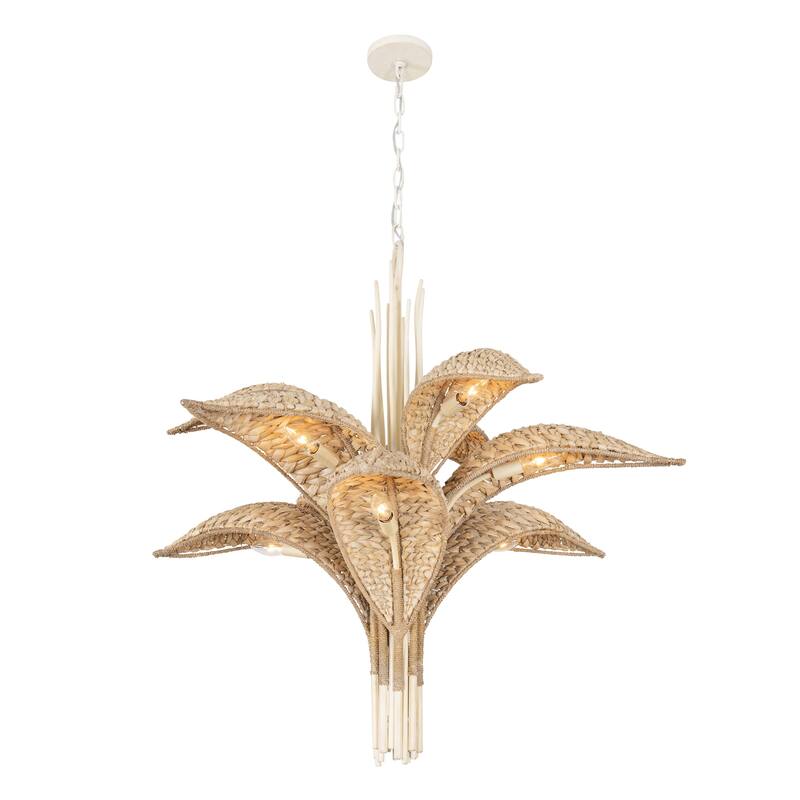 Varaluz Century Palm 9-Light 3-Tier Chandelier - Country White