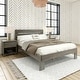 preview thumbnail 16 of 25, Max and Lily Farmhouse Queen Bed with Plank Headboard Driftwood