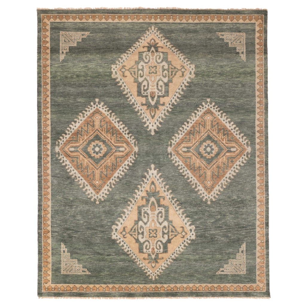 ECARPETGALLERY Hand-knotted Jules Serapi Dark Green Wool Rug - 7'11 x 9'9