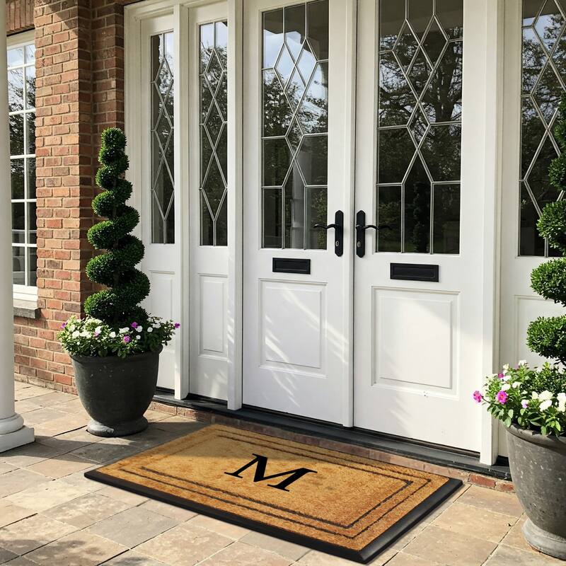 A1HC Natural Coir & Rubber Door Mat, Heavy Duty, Dirt Trapping, Long-Lasting Entrance Doormats,Thick & Durable Outdoor Entry Mat