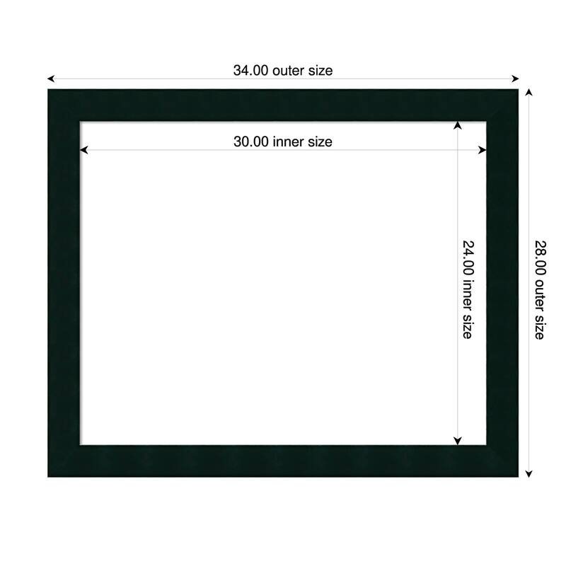 Amanti Art Tribeca Black Framed Dry Erase Magnetic Board - 34 x 28 in