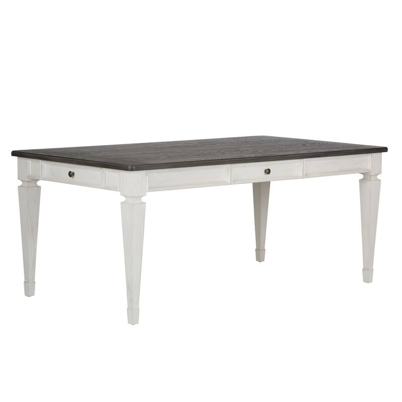 Allyson Park Wirebrushed White Charcoal 7 Piece Rectangular Table Set