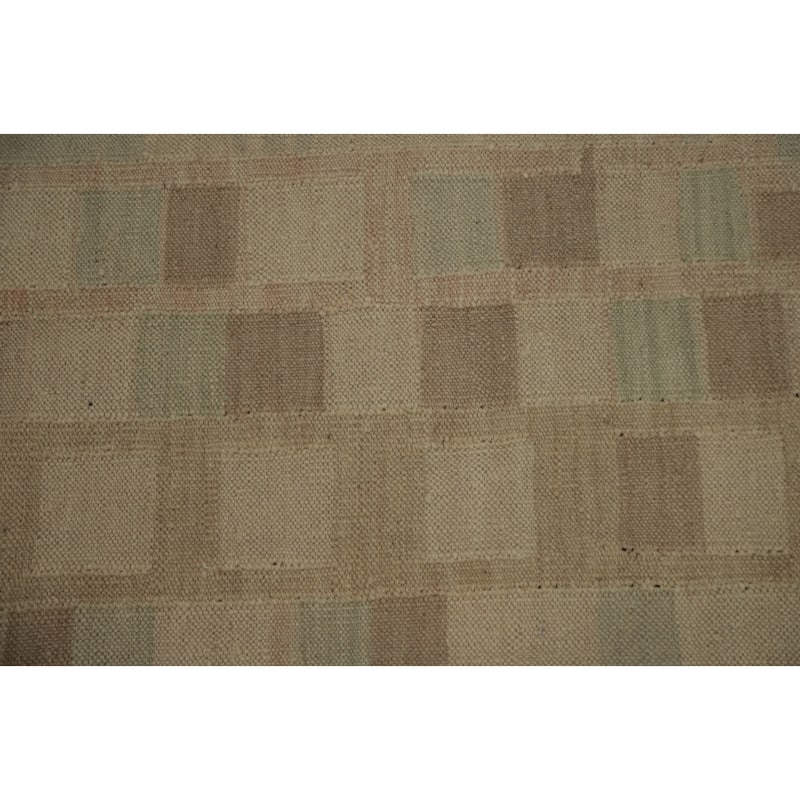 Hand Woven Oriental 100% Wool Carpet Southwestern Tribal Green Kilim Area Rug - 6' 4'' X 4' 9''