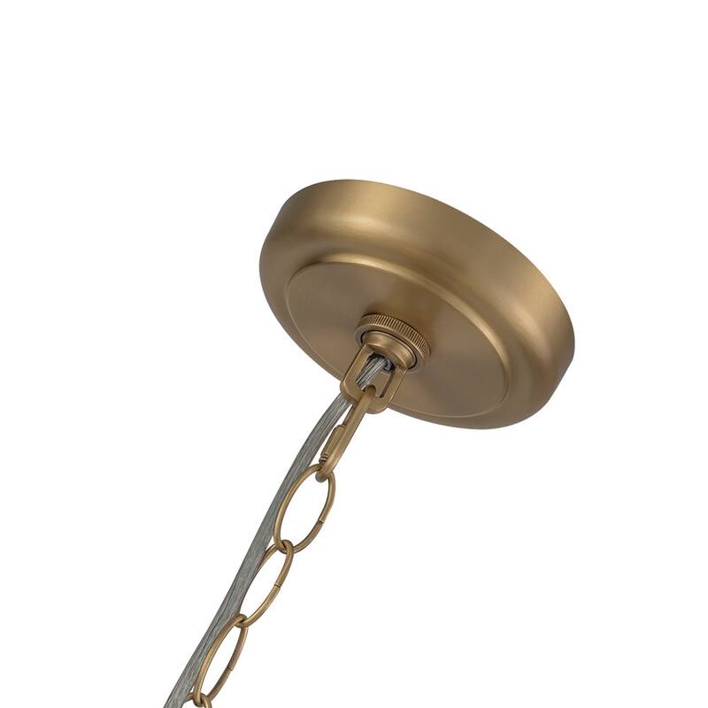 Mid-Century Modern Brass Oversized Metal Dome Pendant Light