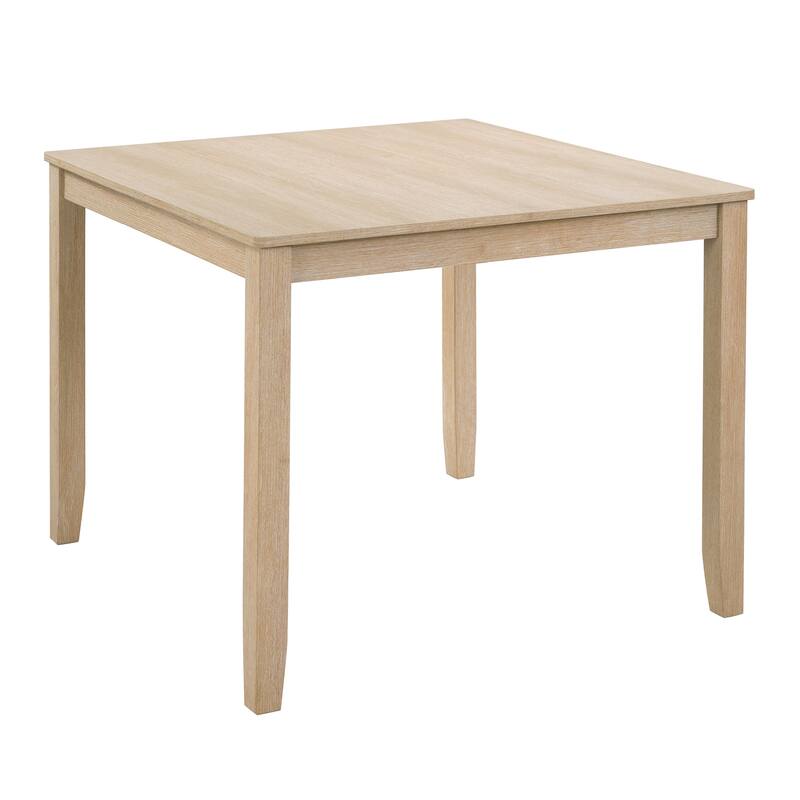 Modern Dining Table Set with Linen-Padded Seats and Backrests, for Living Rooms Kitchens, 4-Piece Set, Light Oak + Beige