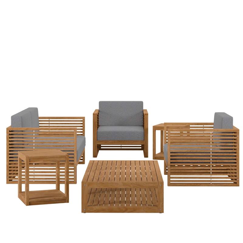Carlsbad 6-Piece Teak Wood Outdoor Patio Outdoor Patio Set