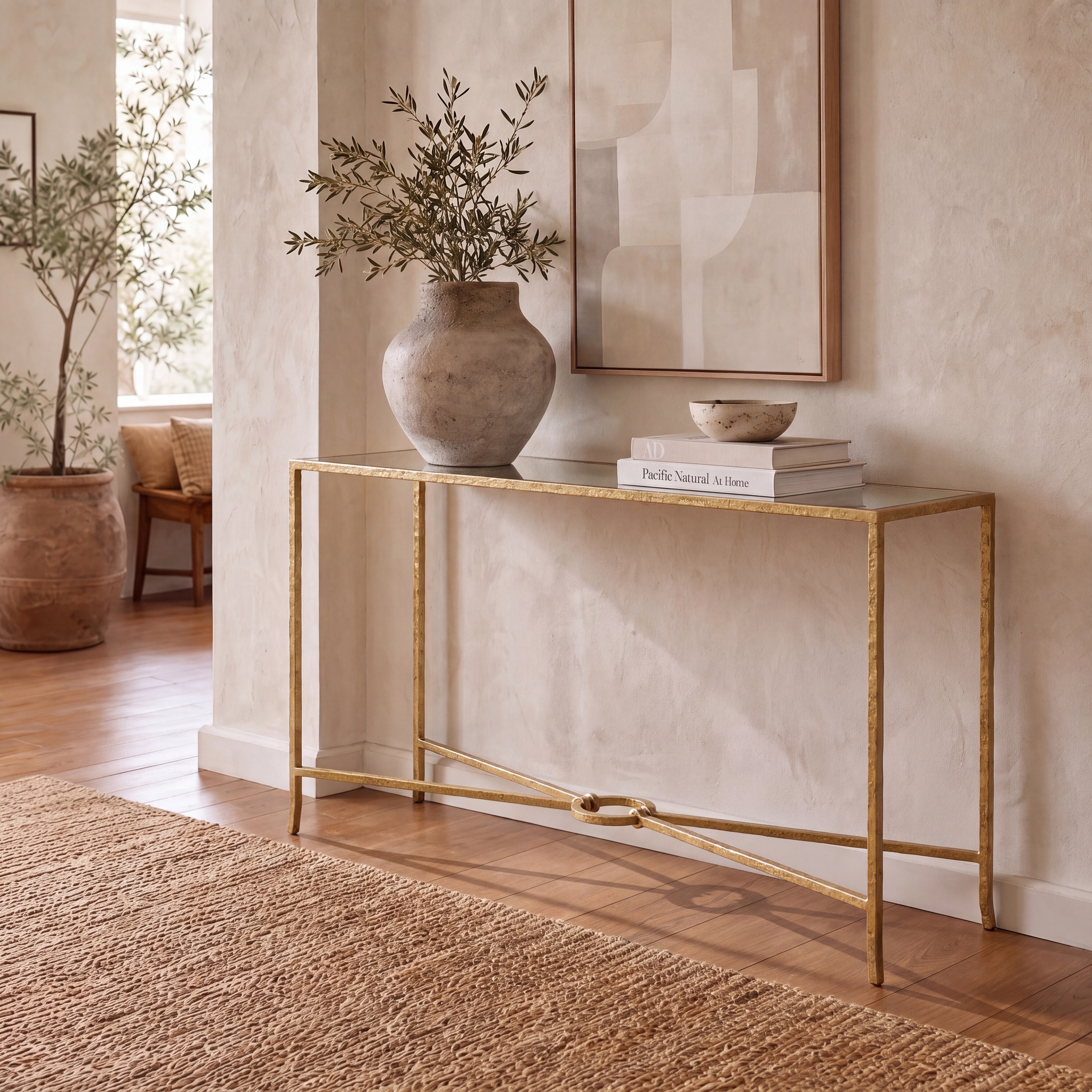 SAFAVIEH Couture Tauri 48.8-Inch Metal Console Table, Modern - 49" W x 13" D x 30" H