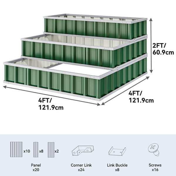 Stackable Dimension 3 Tiers Stackable Raised Garden Bed - Bed Bath & Beyond - 40152019
