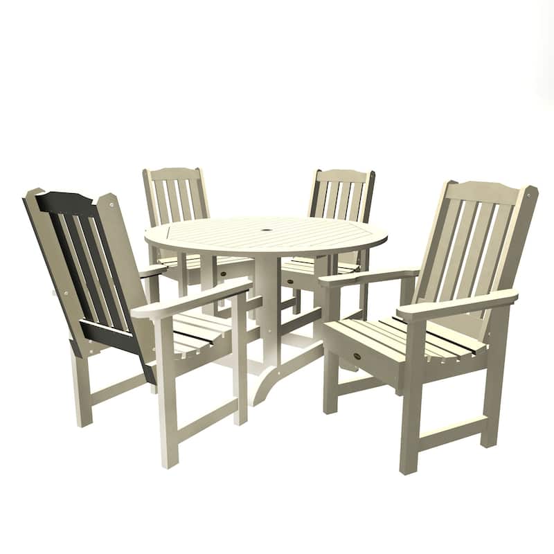 Highwood Commercial Springville Five-Piece Round Dining Set - Whitewash