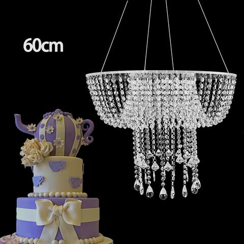Silver Acrylic Modern Hanging Crystal Cake Stand