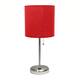 Option Brushed Steel/Red Shade