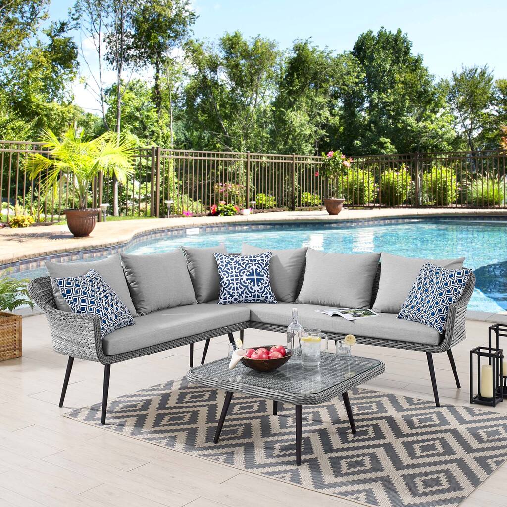 Endeavor Outdoor Patio Wicker Rattan Outdoor Patio Wicker Rattan Seating Set