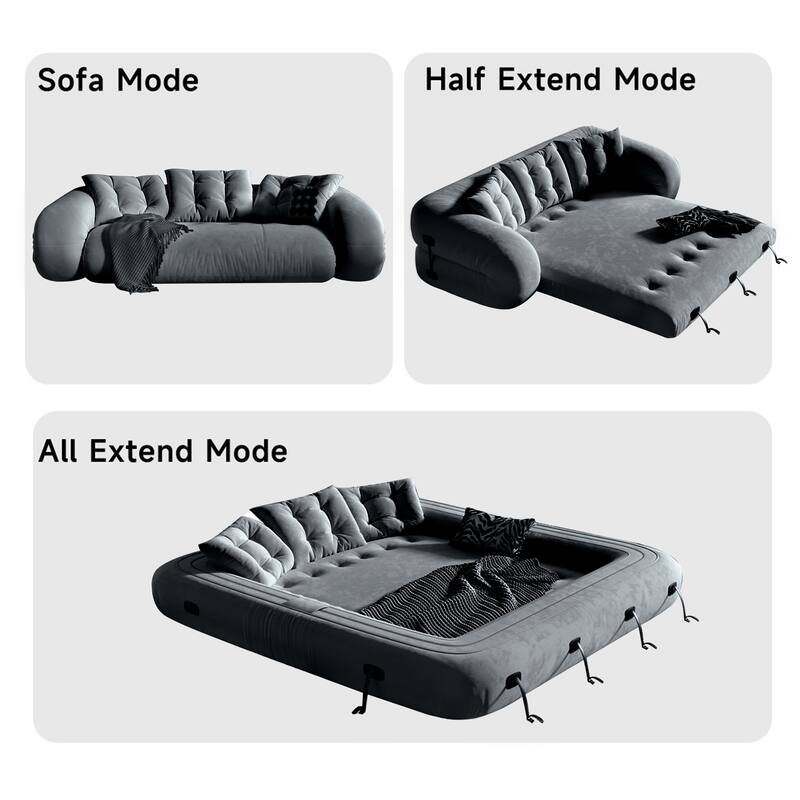 JASIWAY Modern Convertible Sleeper Sofa Chair Bed, White