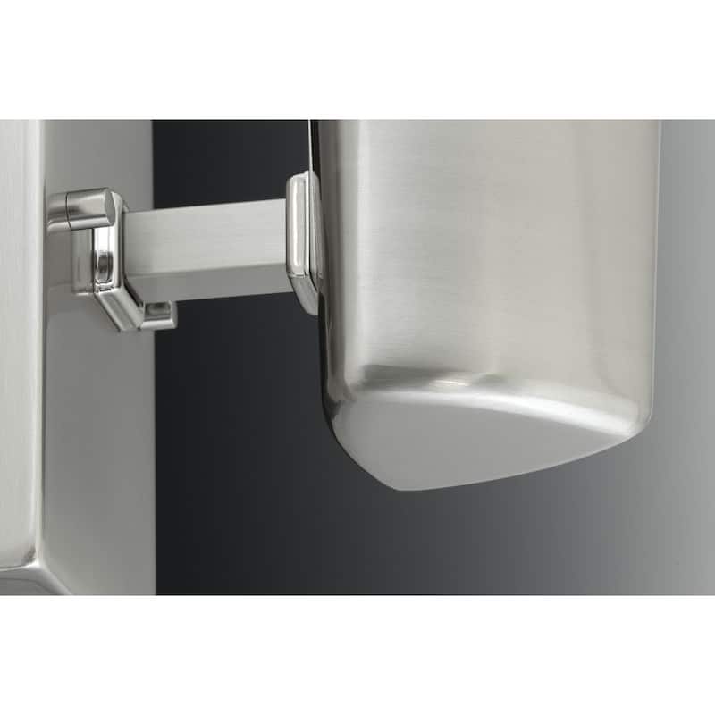Zura Collection 1-Light Brushed Nickel Etched Opal Glass Modern Bath Vanity Light