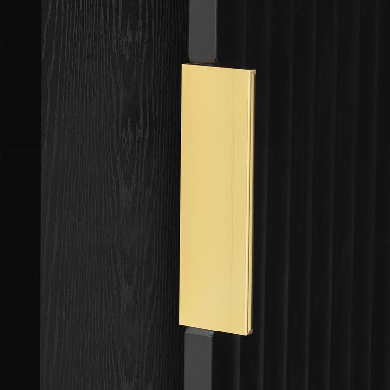 4-Door Sideboard with Back-of-Door Storage Racks & Side Hooks, Adjustable Shelves