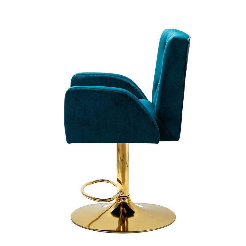 Loreto Modern Tufted Velvet Swivel chair with Adjustable Height Set of 2 by HULALA HOME