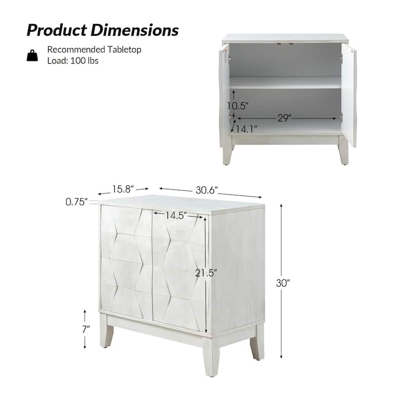 Martina Modern 2-door Ample Storage Cabinet With Adjustable Shelves By HULALA HOME