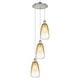 preview thumbnail 34 of 48, Innovations Lighting Endless Possibilities Ballston - Brookhaven Almond - 3 Light 13" Cord Hung Multi Pendant Polished Nickel/Amber