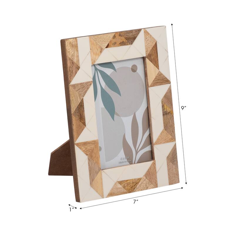 Resin Geometric Design Picture Frame - White, 4x6 in.