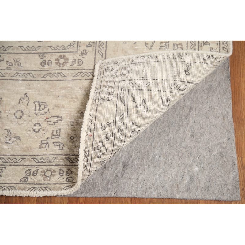 Hand Knotted Oriental 100% Wool Carpet Traditional Floral Beige & Ivories Tabriz Area Rug - 12' 4'' X 9' 10''