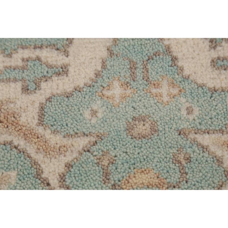Light Blue Oushak Oriental Runner Rug Handmade Bedroom Wool Carpet - 2'6" x 10'0"