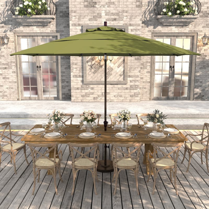 North Bend 11-foot Crank Open Bronze Umbrella by Havenside Home - Palm