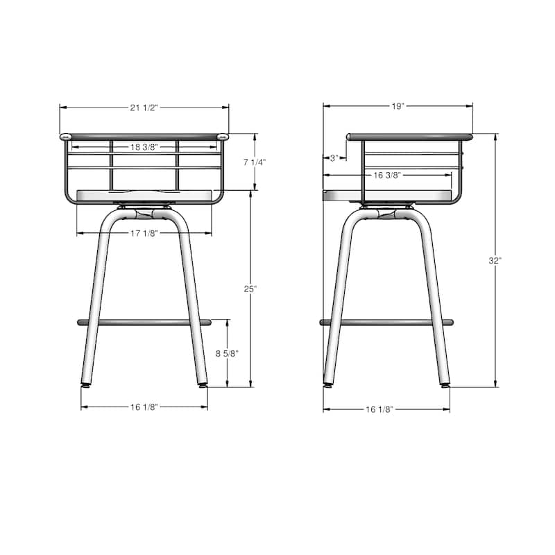 Amisco Brisk Swivel Counter Stool with Distressed Wood Seat