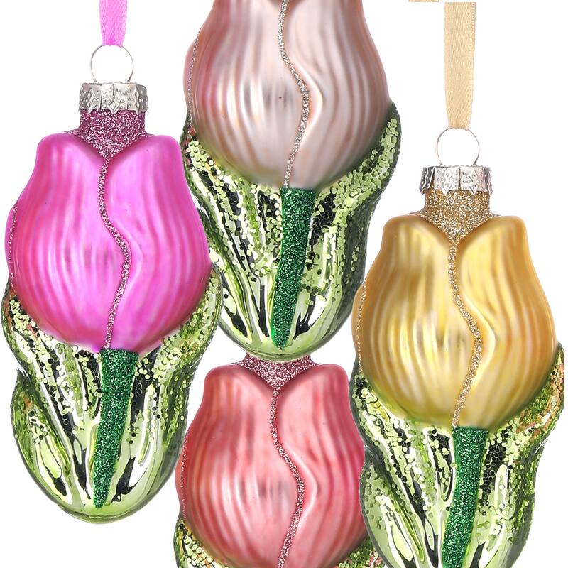 4" Glass Tulip Ornament Box