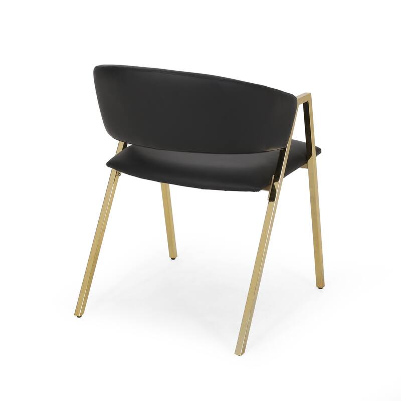 Modern Upholstered Dining Chair with Backrest & V-Shaped Legs(Set of 2)