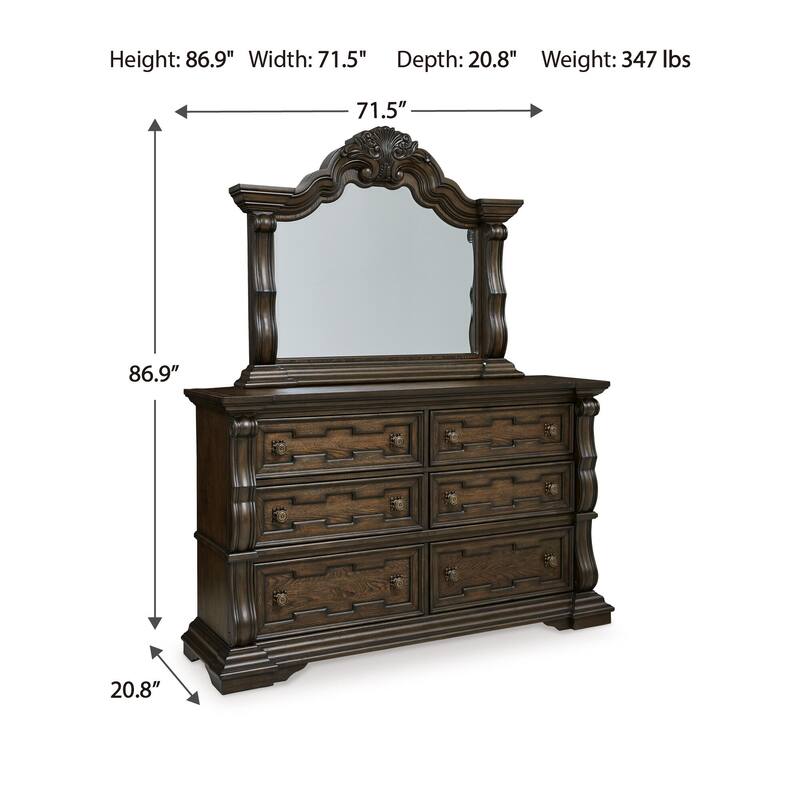 Signature Design by Ashley Maylee Dark Brown Dresser and Mirror