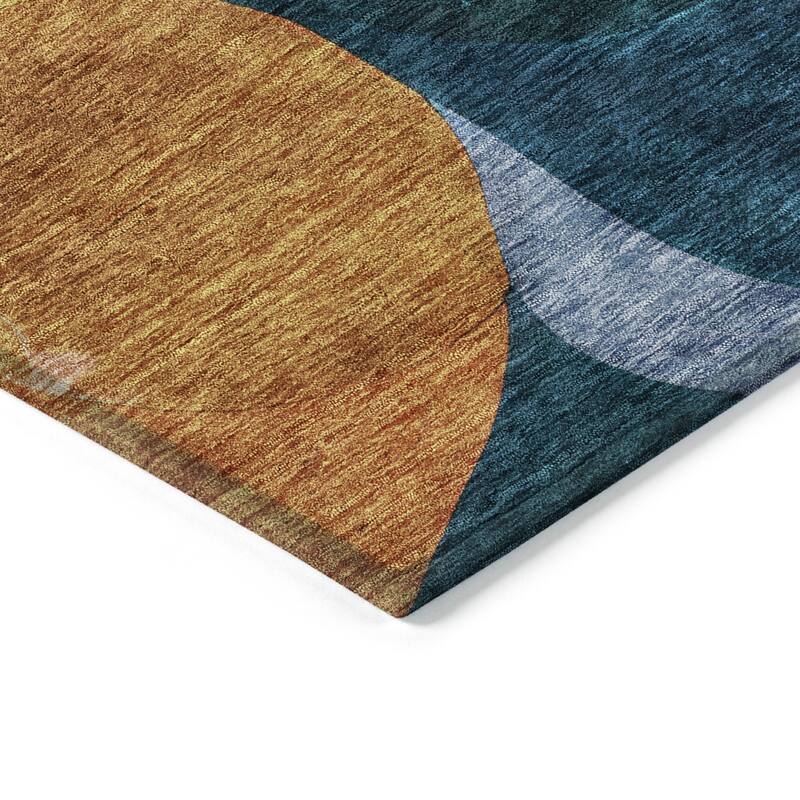 Machine Washable Indoor/ Outdoor Abstract Chantille Rug
