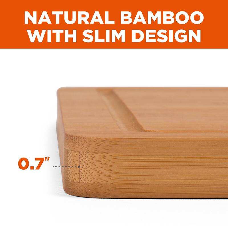 Commercial Chef Cutting Board for Serving Meats, Cheese and Vegetables, Bamboo (Large)