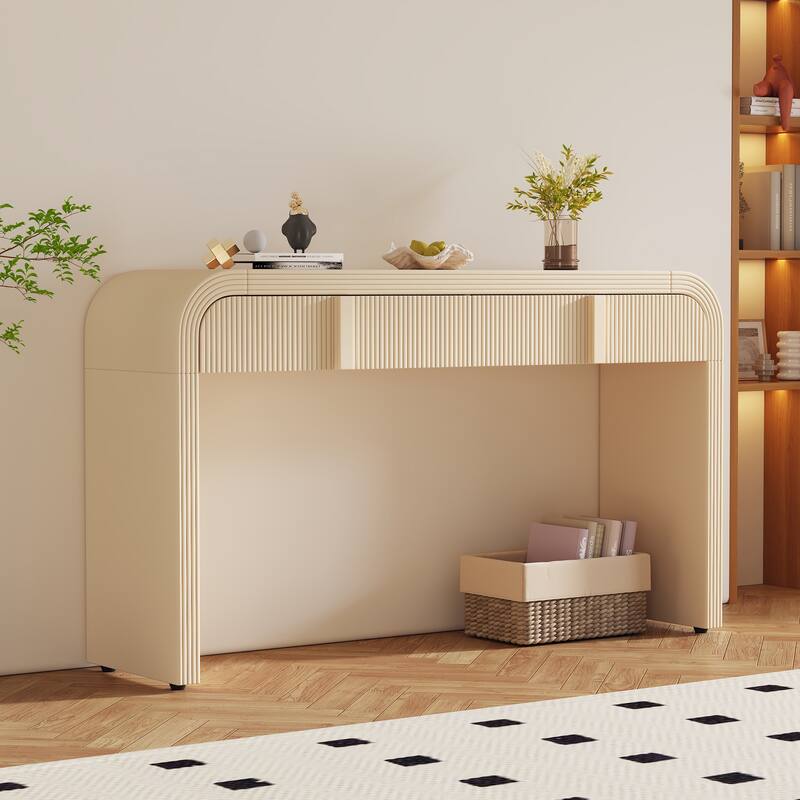 Entryway Console Table Modern Narrow Long Sofa Table Foyer Table with 2 Grooved Storage Drawers, 55''L x 14.9''W x 31.4''H