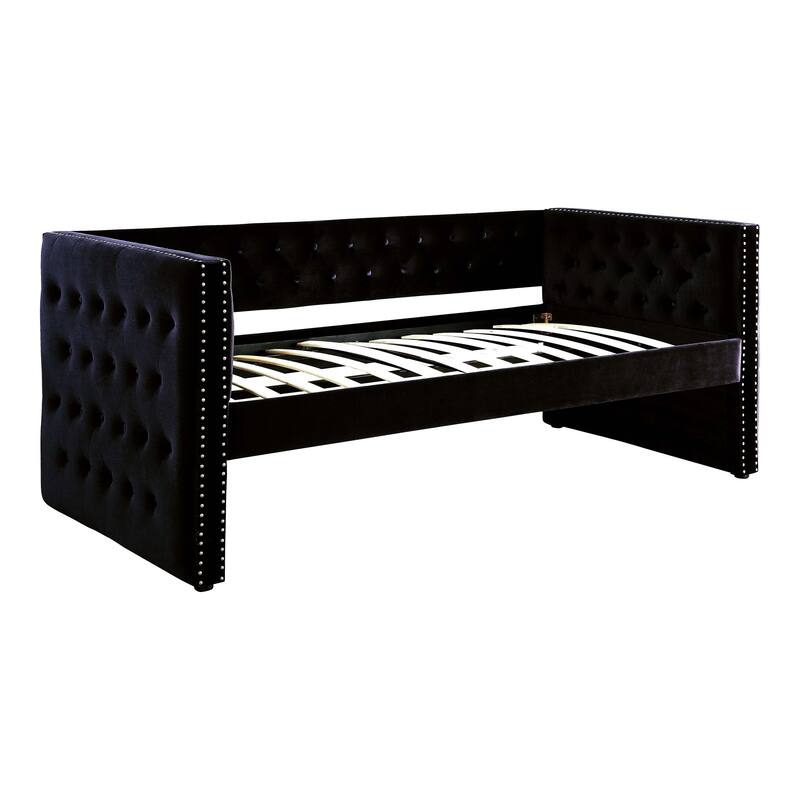 Gracewood Hollow Mokatsi Glam Tufted 2-Piece Daybed with Trundle Set