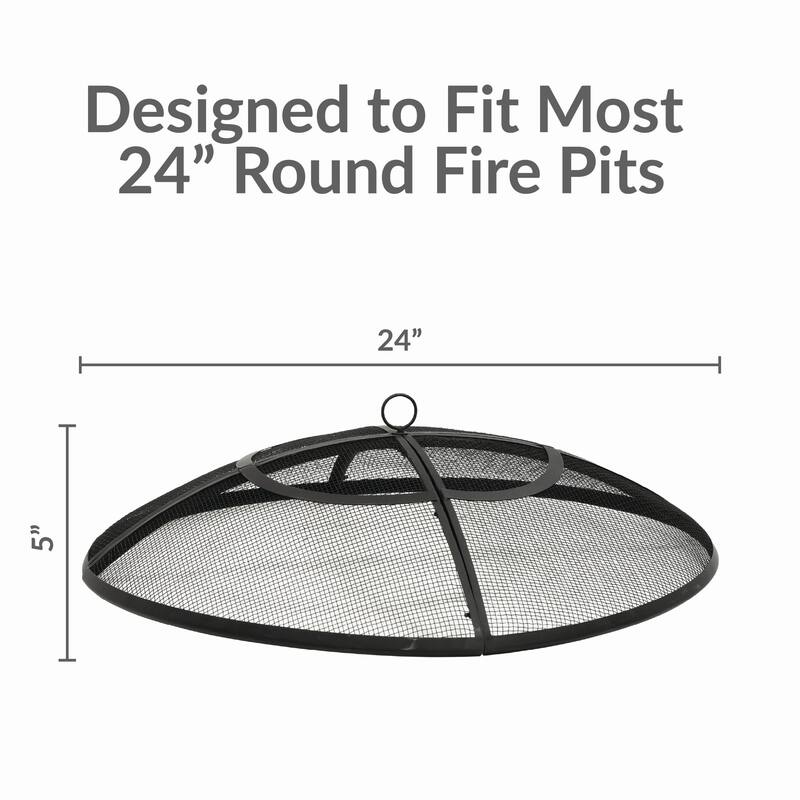 Sunnydaze Round Outdoor Fire Pit Spark Screen - 24" Diameter