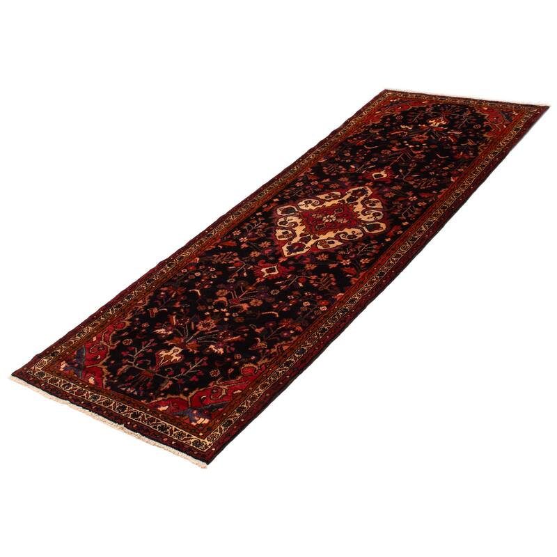 ECARPETGALLERY Hand-knotted Anatolian Vintage Navy Wool Rug - 3'7 x 10'5