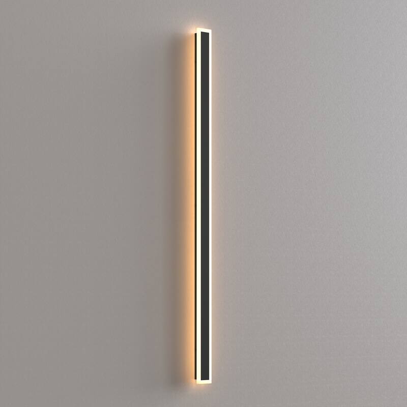 YANSUN Outdoor LED Wall Light, Rectangular Shape, 3000K Warm Light, Satin Black Finish for Elegant Exterior Lighting