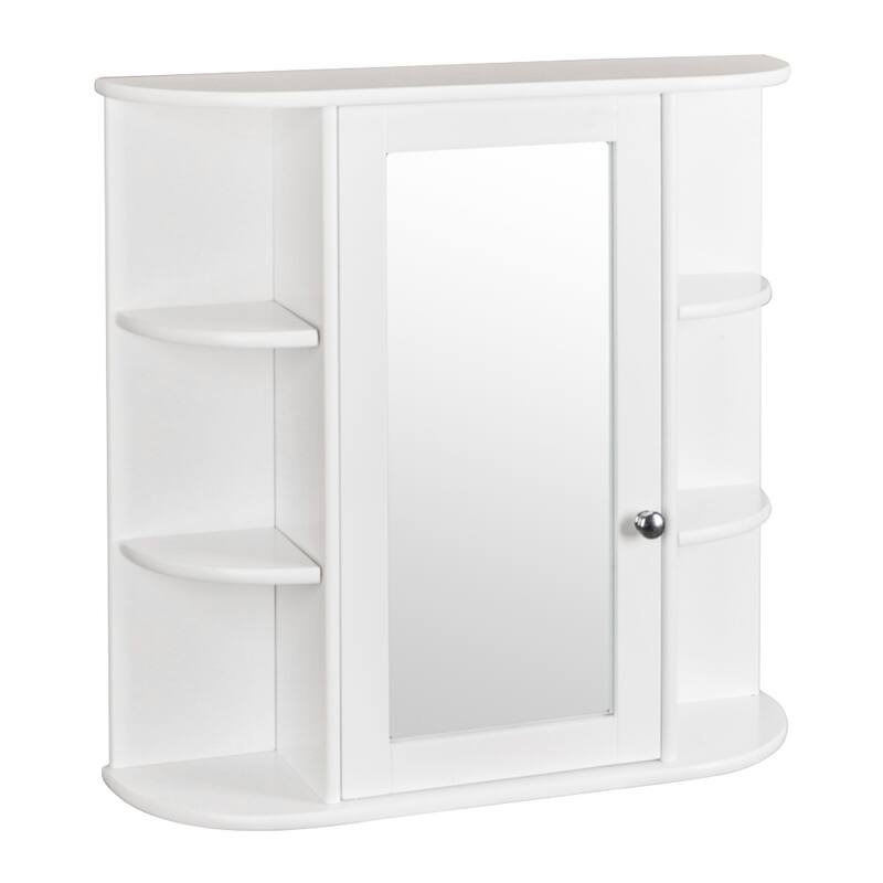 3-tier Shelf Single Door Mirror Bathroom Wall Mounted Cabinet