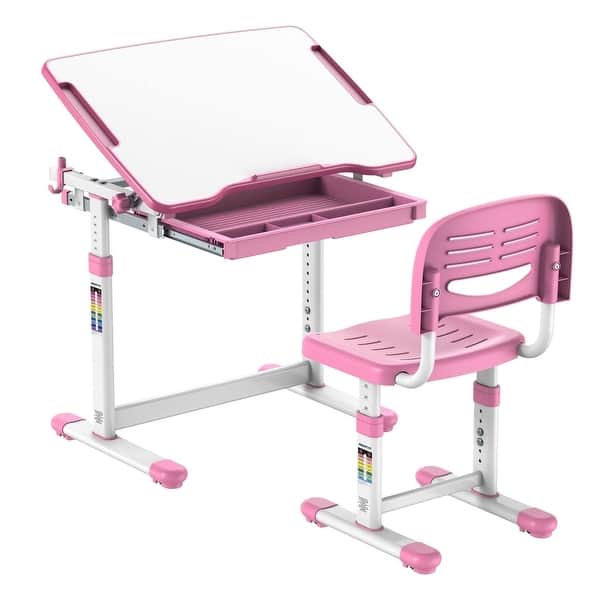 slide 2 of 7, Mount-It Kids Desk and Chair Set for Ages 3 to 10 Pink